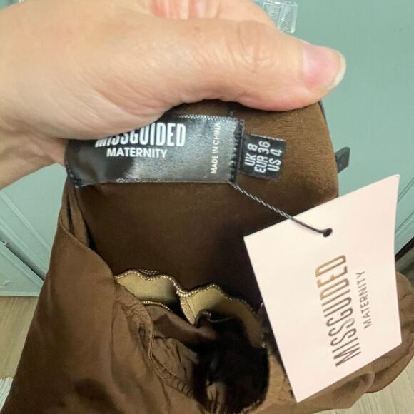 Missguided Maternity NEW Faux Leather Pants Size 4 Full Belly Panel - Picture 3 of 5